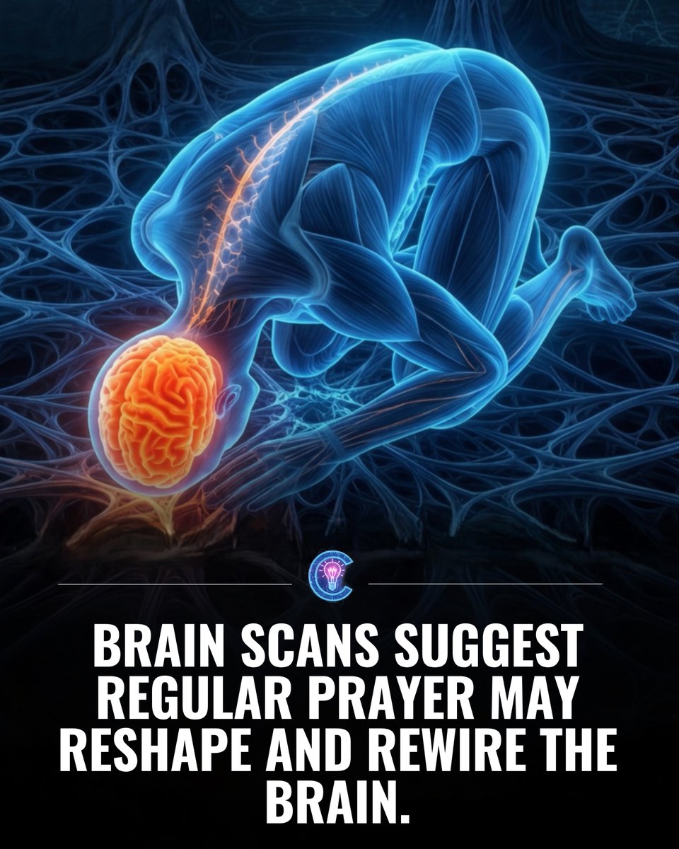curiosifyreal's tweet image. PRAYER CHANGES MORE THAN YOUR SPIRIT. 🧠🙏

Brain scans suggest that regular prayer can physically reshape and rewire the brain over time. Studies show increased activity in areas linked to empathy, emotional regulation, and self awareness. Long term prayer may also reduce stress