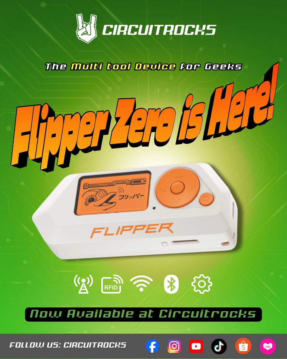 circuitrocks's tweet image. Flipper Zero is here 👾 Now available at Circuitrocks. #FlipperZero #Circuitrocks