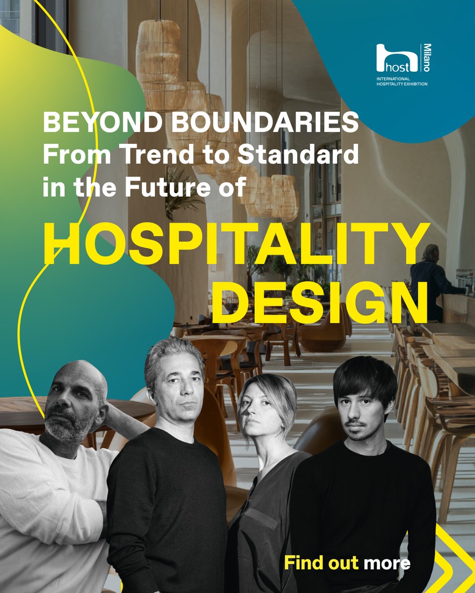 HostMilano's tweet photo. From trend to standard | The future of hospitality design is already taking shape, through new aesthetics, functions, and ways of experiencing space.

Discover how three leading designers envision what’s next inside the post. https://t.co/HiA4Oz51cK