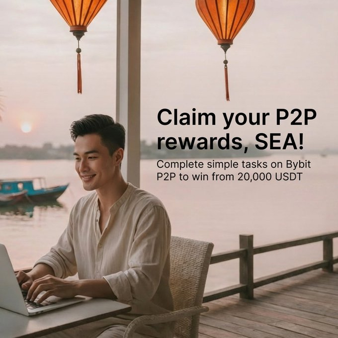 G_Crypto_News's tweet photo. 🌏 [SEA Exclusive] Ready to kickstart your P2P journey?

Join Bybit P2P and complete simple deposit, trading, and referral tasks to claim your share of the 20,000 USDT prize pool. https://t.co/1yIsMA8Mj5