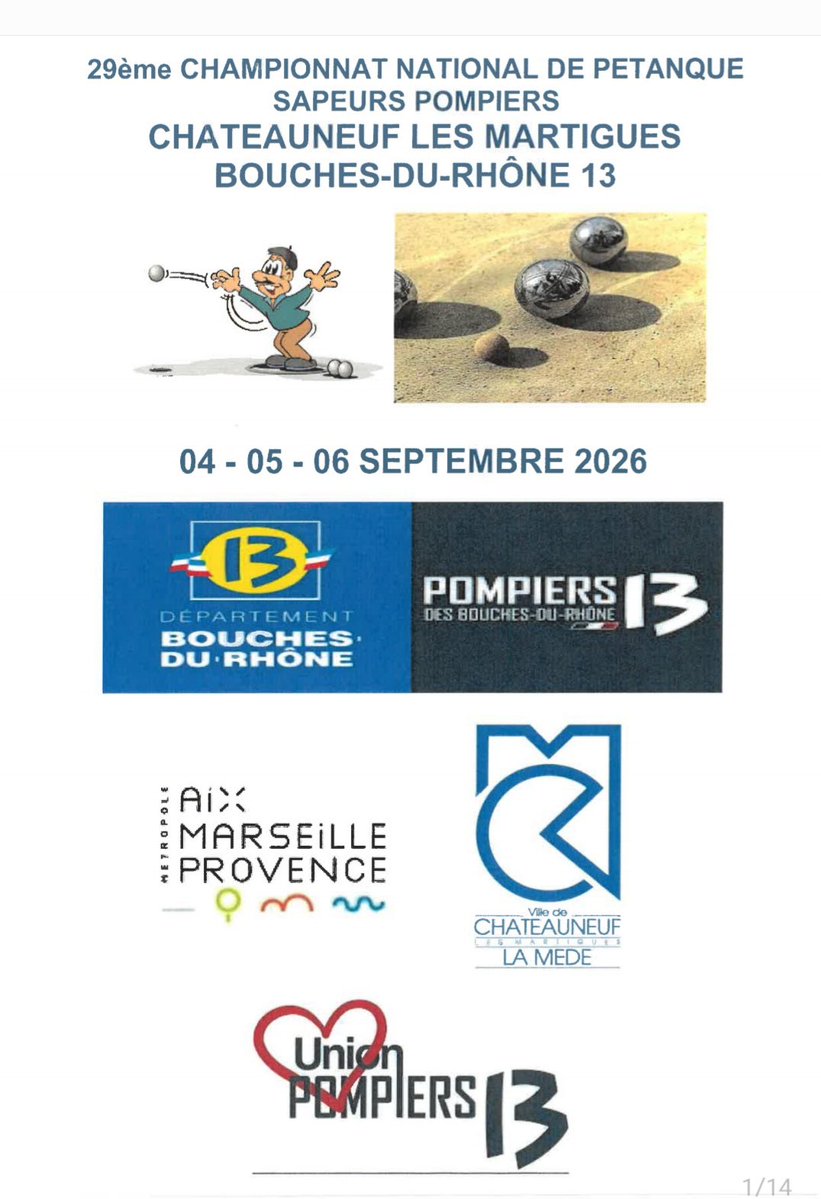 udsp_39's tweet image. #Pétanque 🧑🏻‍🚒 ☀️ | Rendez-vous dans le 13 du 4 au 6 septembre pour le championnat de France de pétanque des @PompiersFR ! Pour les adhérents jurassiens intéressés, merci de vous rapprocher de Marie-Anne Fillod 🙏🏻