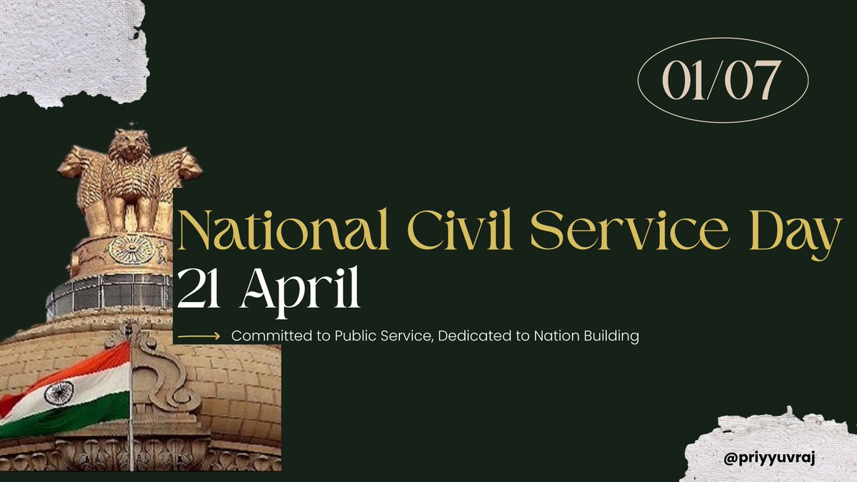 priyyuvraj's tweet image. On #NationalCivilServicesDay, sharing a brief slideshow on the role, challenges &amp;amp; responsibilities of civil services in India.From policy to people — governance depends on integrity, accountability &amp;amp; action.

#CivilServices #Governance #India #UPSC #PublicAdministration