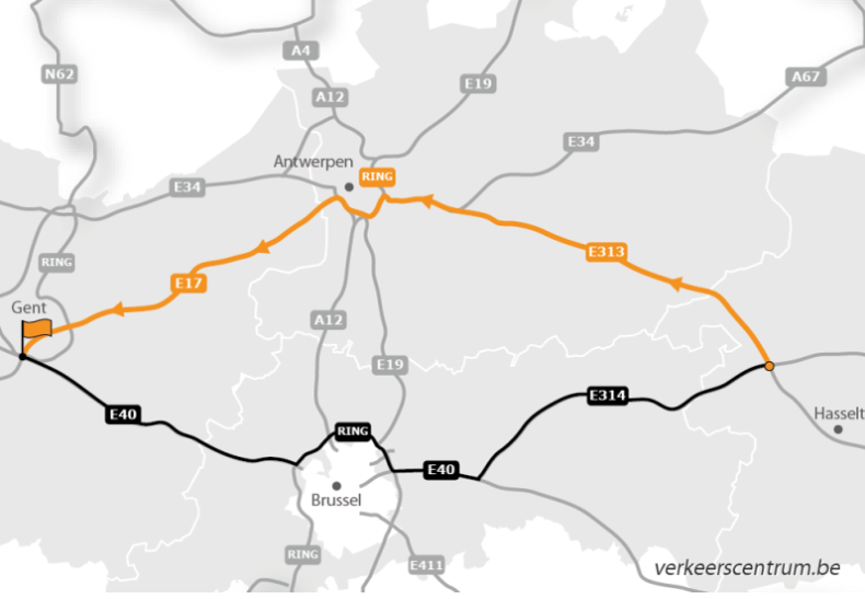 verkeerscentrum's tweet image. #E40 #A3 Ongeval ter hoogte van Sint-Stevens-Woluwe richting Brussel. Drie rijstroken versperd. Voor meer info: verkeerscentrum.be/verkeerssituat…. We adviseren om van Hasselt naar Gent via Antwerpen te rijden.