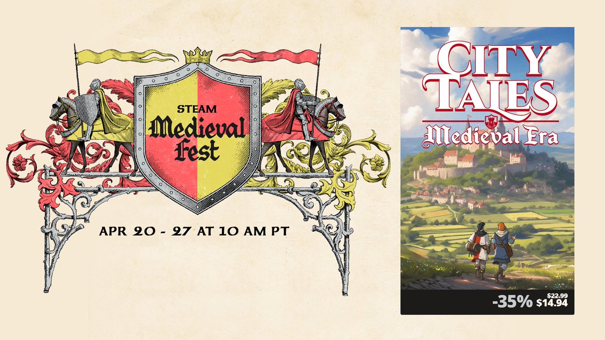 IrrShapes's tweet photo. Our new update lets you experience your medieval city as one of your villagers, time to make the most of the sales! 🏰

Check the Medieval Fest on Steam: https://t.co/Jq9hp3tcef https://t.co/lmoZXBF8pS
