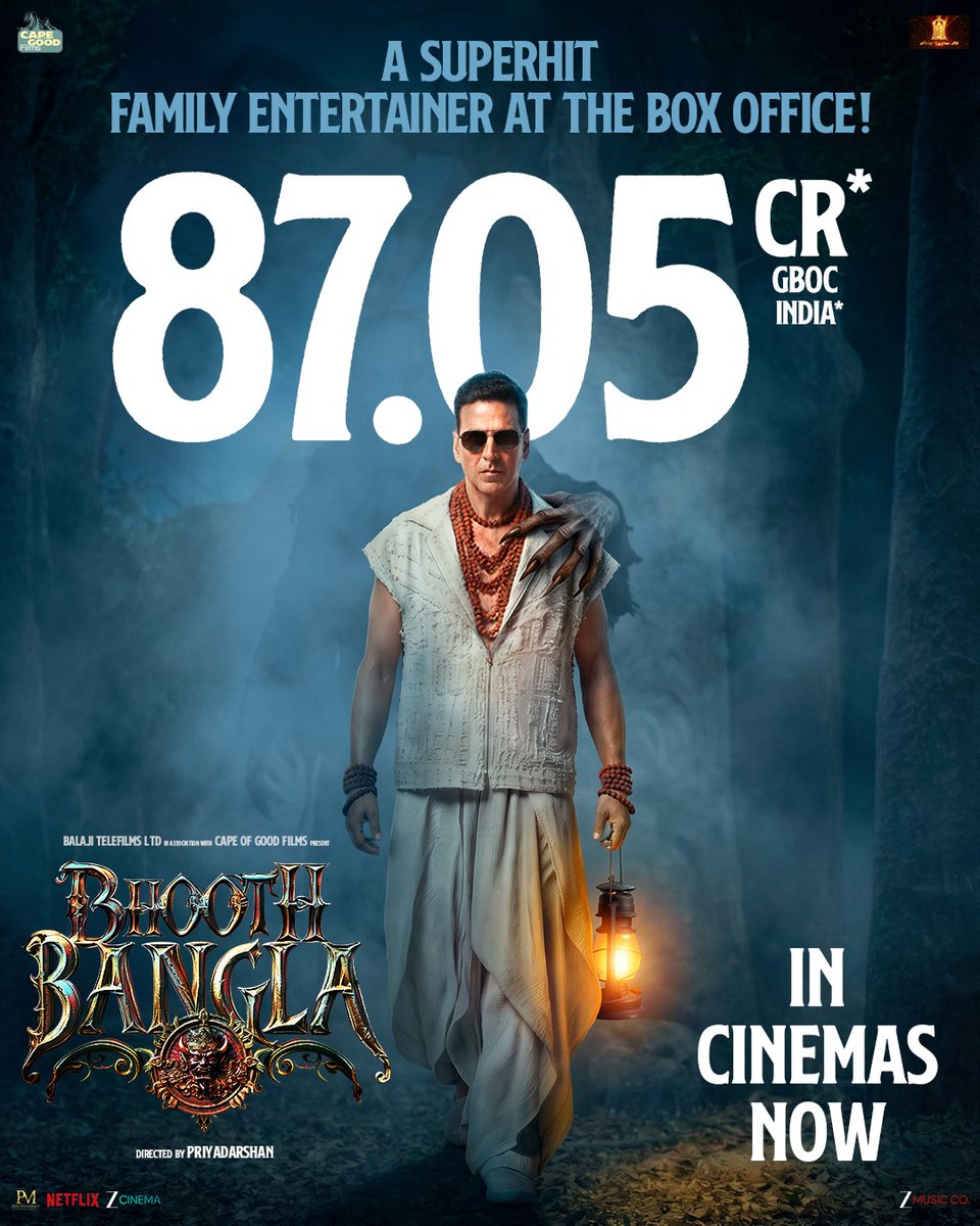 Monday numbers look impressive 👏 #BhoothBangla linktr.ee/BhoothBanglaTi… total 87.05 Cr