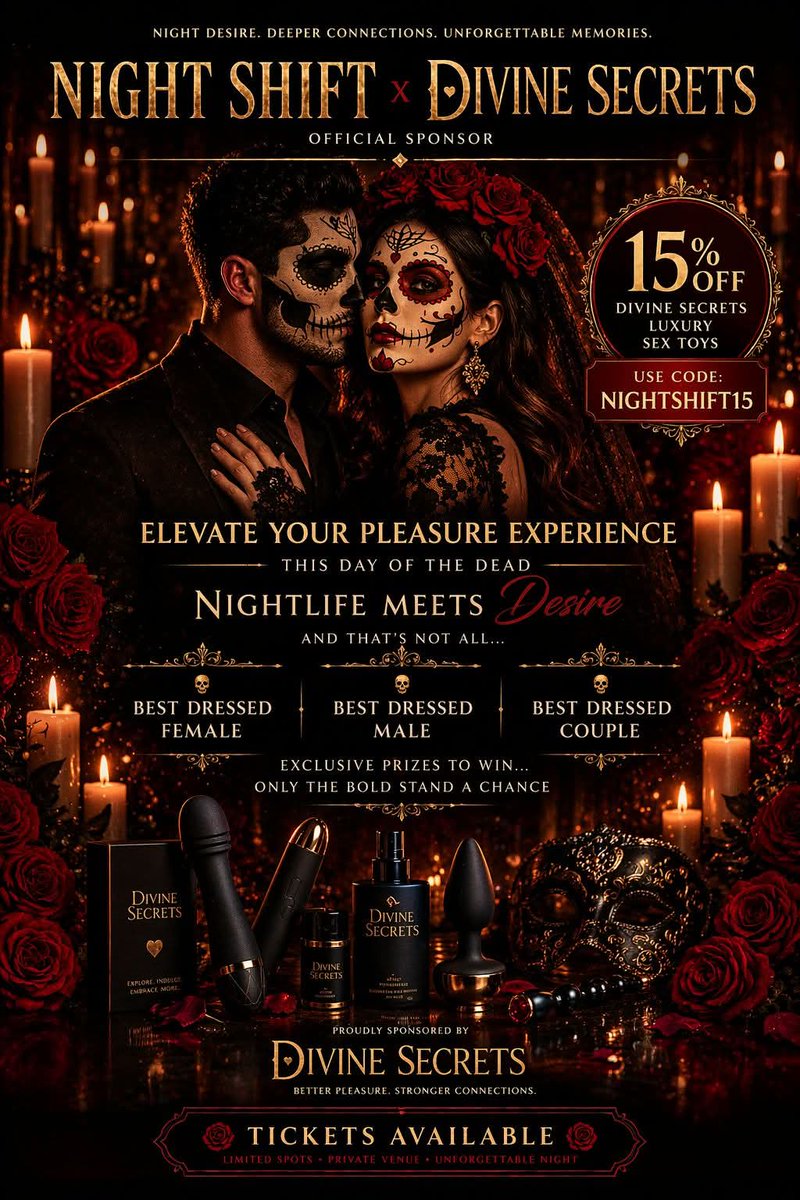 nightshift41510's tweet photo. Who doesn't love a discount at the checkout. 
Visit https://t.co/NipLfCZlos use the code NIGHTSHIFT15 and you will get 15% off. 
Devine secrets is Nightshifts major sponsor for all thing sexy toys. They provide the amazing prizes and give aways for our parties. https://t.co/lJi3FvZBW1