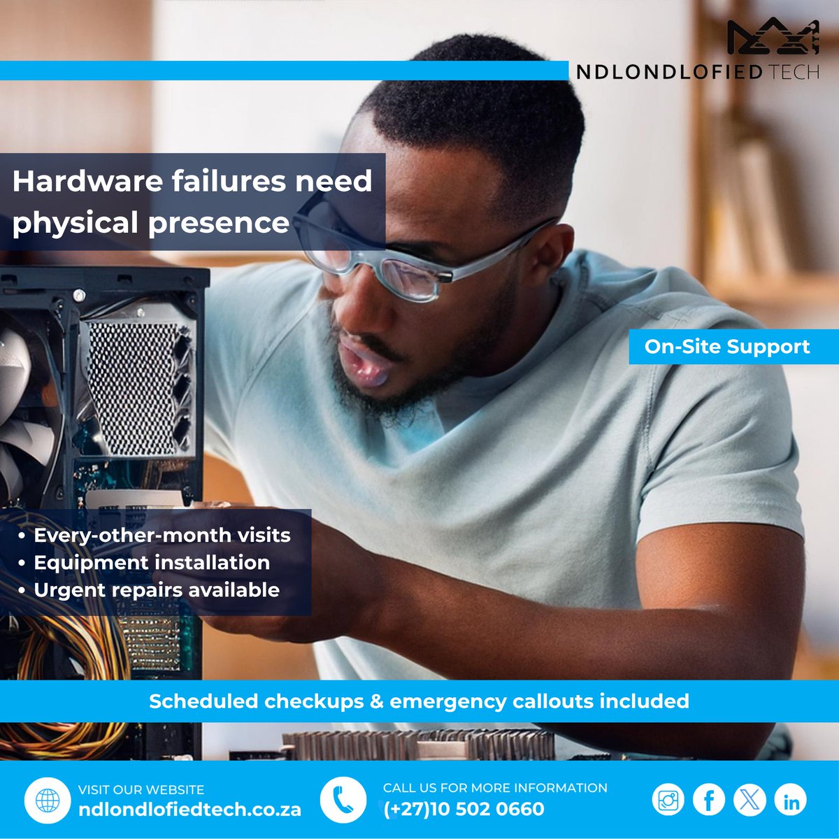 Ndlondlofiedtec's tweet image. Hardware Failures Need Physical Presence🛠️

Our On-Site Support ensures your business gets the physical attention it needs to stay operational

When last did your business receive a proper on-site IT checkup?🤔

#OnSiteSupport #ITInfrastructure #StayNdlondlofied #NdlondlofiedTech