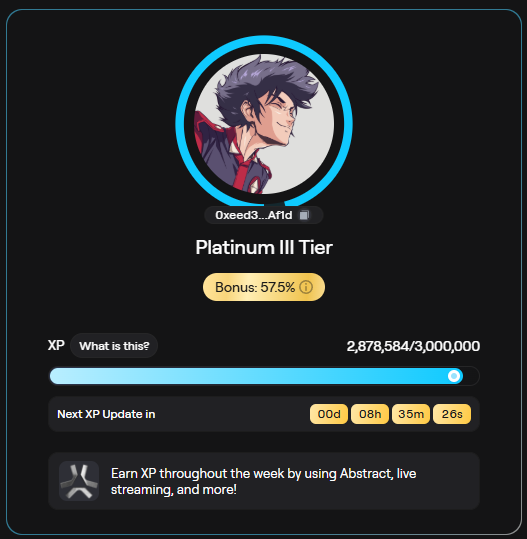 Neslie_eth's tweet photo. 121K+ XP left to Diamond π probabbly the first from π΅πto reach it β¦ this might be the day ππ₯ #XPDay
If everything lines up, we hit it TODAY.
Perfect timing too this will also be the Discord launch day for @AbstractChainPH π΅π
A fresh reset, a fresh start for the community.
Looking forward to building with everyone.
Iβll do my best to help you explore @AbstractChain and share all the strategies from the apps Iβm running.
Discord link dropping tonight stay tuned ππ