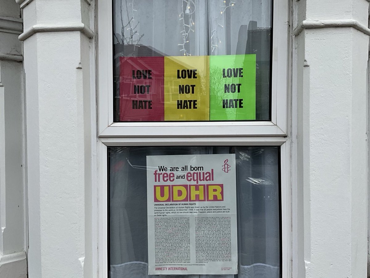 dis_politics's tweet image. /8 #ClimateChange Treaty Collapsing, we need a Different Set of Values. You can find the Universal Declaration on Human Rights posters at @AmnestyUK and make your own ‘Love Not Hate’ posters! The European Convention on Human Rights was created at great cost in Human life…