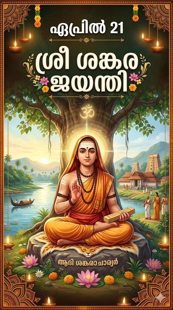 AnjaneyaAnoop's tweet photo. 🙏🏻ഇന്ന് ശ്രീശങ്കര ജയന്തി 🕉️

ഭാരതത്തിന്റെ ദേശീയ, ആദ്ധ്യാത്മിക, സാംസ്‌കാരിക പൈതൃകത്തിന്  ആദി ശങ്കരാചാര്യ സ്വാമികളുടെ സംഭാവനകൾ അമൂല്യമാണ്. വിശ്വശാന്തിക്കുള്ള ഭാരതത്തിന്റെ പരമമന്ത്രമാണ് ആചാര്യൻ https://t.co/ciQCHrfvam