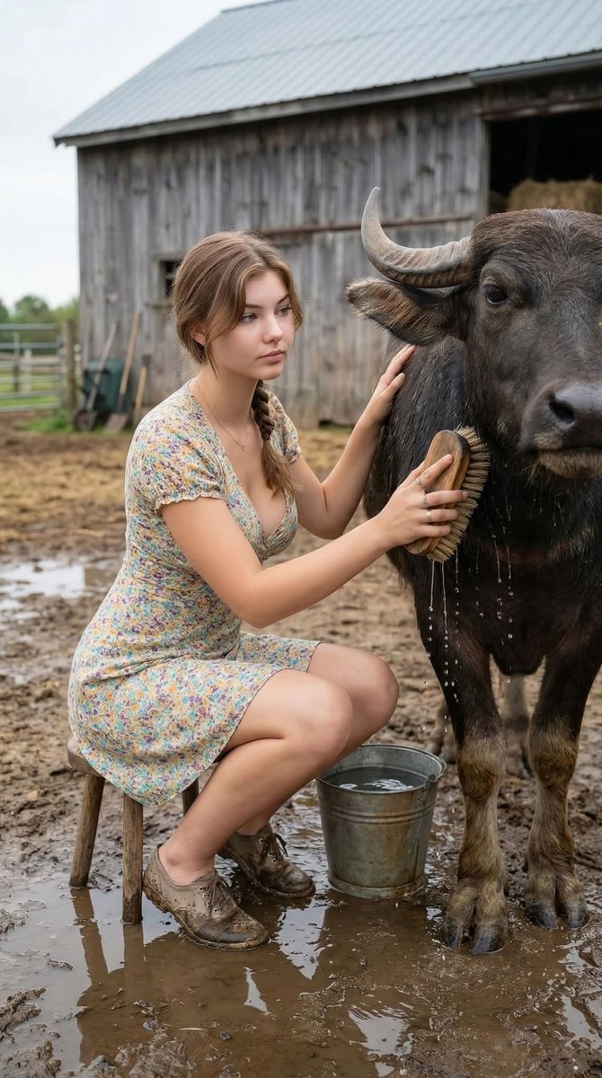 MalikAlyza's tweet photo. Spa day for the buffalo 🐃
Clean farm, happy animals
#FarmerGirl #TractorLife #RuralWork #FarmMechanic #CountrysideLife #VillageLife #BuffaloCare #AnimalWash #FarmRoutine https://t.co/On0GZcfNIM