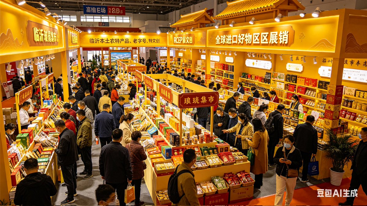 藏在RCEP展馆的宝藏集市！琅琊集市重磅亮相，临沂本土农特产品、老字号、特色文创，与全球进口好物同台展销。本土好物出海，海外尖货入沂，贸旅融合、好物互通，尽显临沂包容烟火气，一站式打卡中外特色好货。#琅琊集市 #RCEP好物