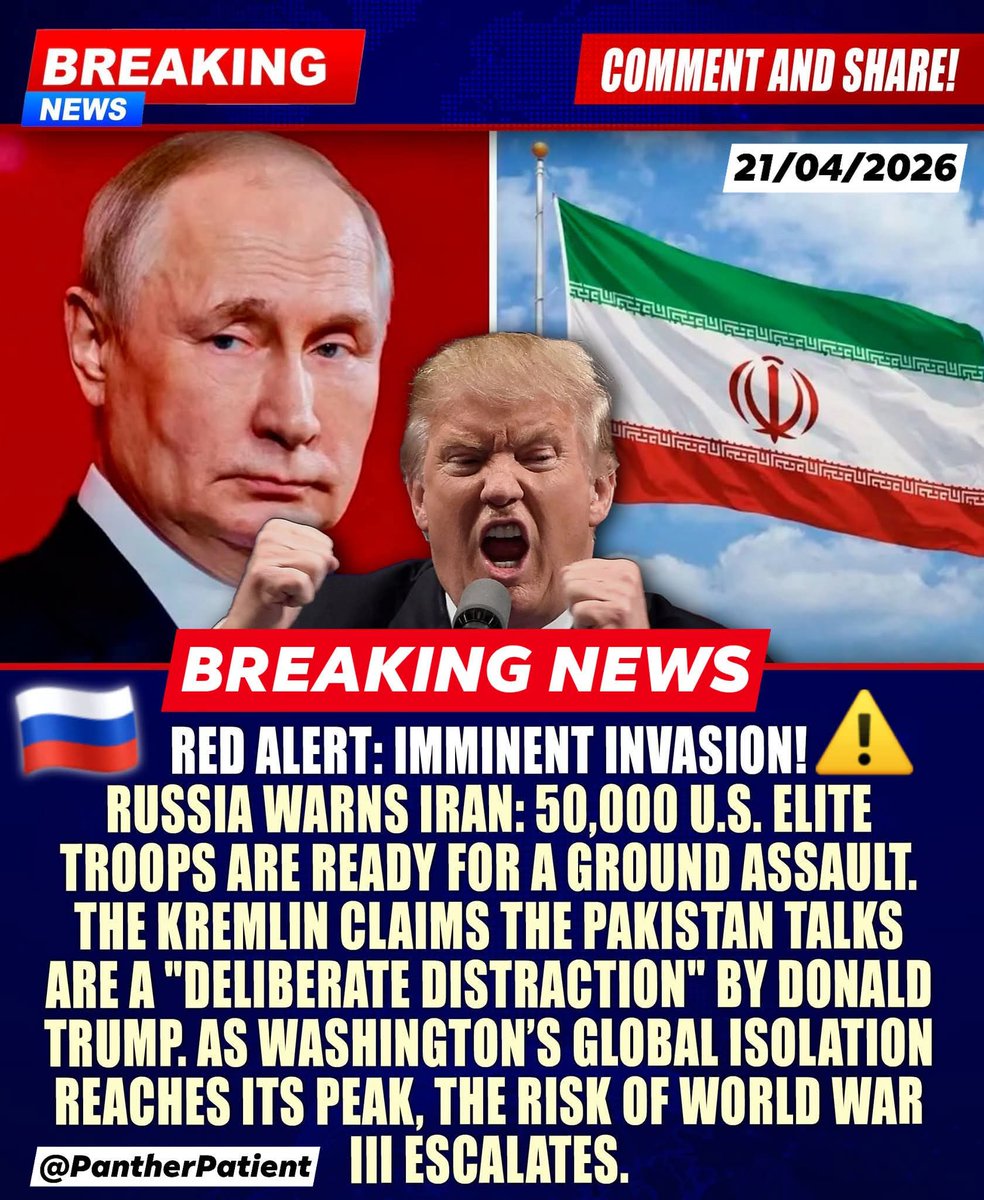 PantherPatient's tweet image. روسيا 🇷🇺 تحذر ⚠️ إيران: 50 ألف جندي 🪖 أمريكي 🇺🇸 من النخبة على أهبة الاستعداد لشن هجوم 💥 بري. الكرملين يزعم أن المحادثات في باكستان 🇵🇰 "محاولة متعمدة لتشتيت الانتباه".

#RussiaNews #Warning #Iran #PantherPatient