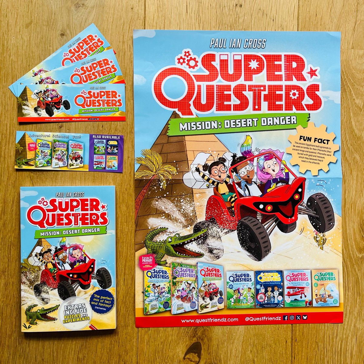 QuestFriendz's tweet image. 🎉We are so excited to have brand new bookmarks and posters for SuperQuesters Mission: Desert Danger by Paul Ian Cross for #bookshops and #libraries. 🎉

DM us to request or get in touch with your @bouncemarketing rep.