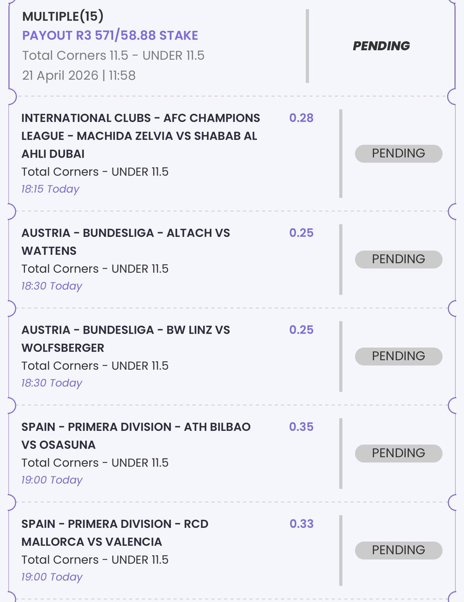 aidenchaggie's tweet photo. 🗣️  Over & under corners  slips 

📍Booking codes👉🏽 1308735417 & 1308736113

🔥Hollywoodbets all the way💫

💜 #hollywoodbetssignup 

🎯 Promocode: CHAGGIE

🔗 Register here: https://t.co/VK7Qpk8URA

• Get R25 plus 50 free spins 

18+ only. Ts & Cs apply

#hollywoodbets #Hollywoodbets