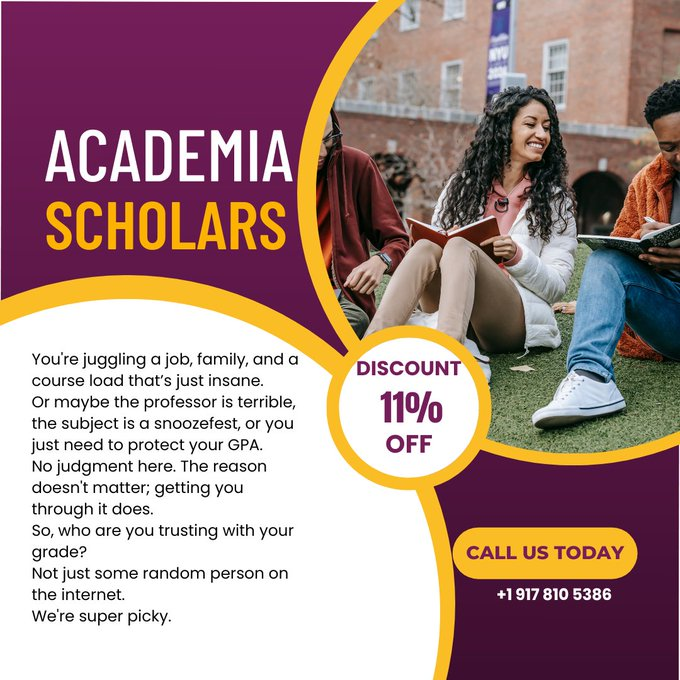 AcademiaSc8118's tweet image. That "due at 11:59 PM" feeling is the worst. 😫
Don't pull another all-nighter. Let us handle the hard work while you get some sleep. Expert tutors are ready to help!
Visit: academiascholars.com 

#StudentSuccess #HomeworkHelp #College #AcademicTwitter #OnlineClasses