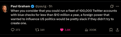 identityAsXY's tweet photo. Hey Elon,
Quick update:

Your social media site is now quite rancid.
Its starting to damage your credibility and that of the platform.
How can this many folks (bots) be so passionate about a lame a$$ grifter like E-

Fix it. https://t.co/qVfb93JVr3