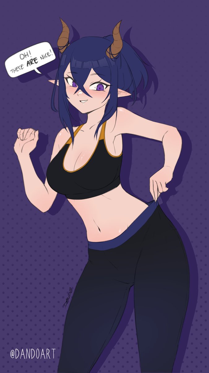 dandoartx's tweet photo. I kept forgetting to post this bc of all the craziness of last week but here's Malfi finding seven foot tall friendly fitness wear 🤣 #sva https://t.co/AEkHVsgrYH