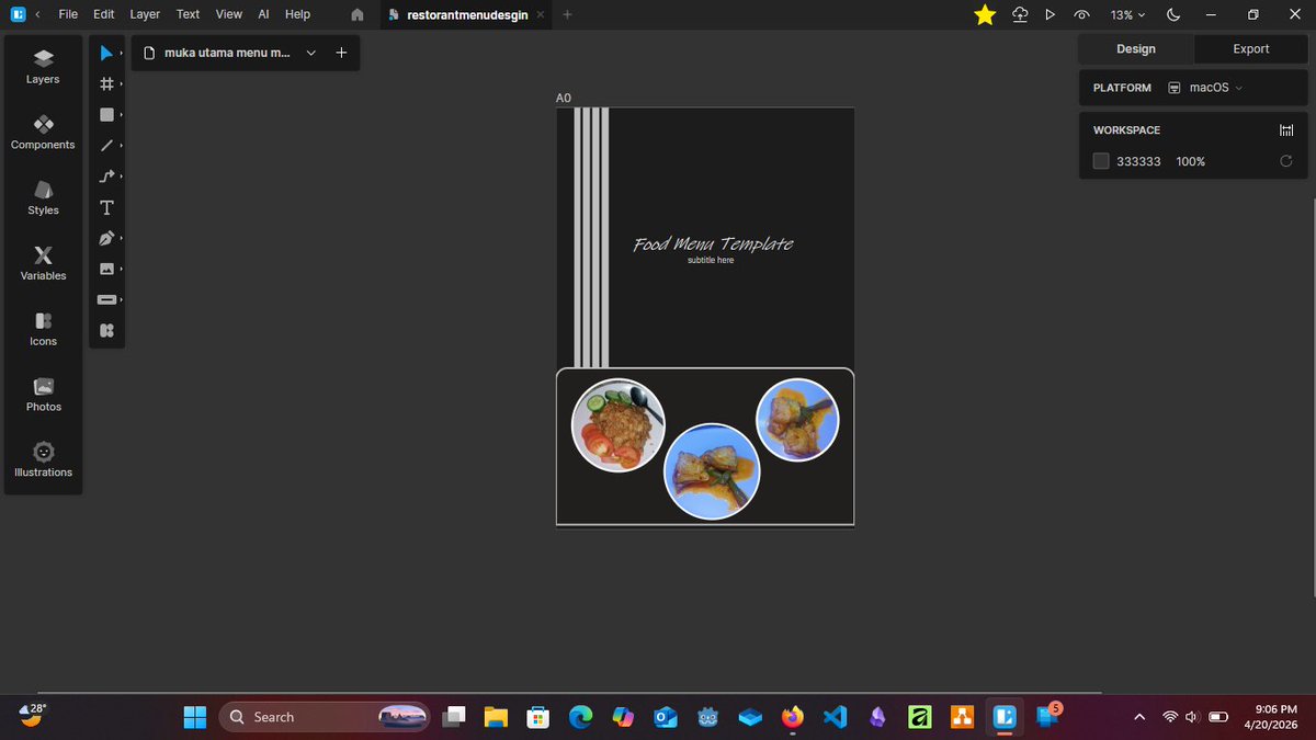 retrobreado's tweet image. Template menu makanan 3 halaman dalam Bahasa Melayu — professional &amp;amp; cantik!

Sesuai untuk restoran, gerai &amp;amp; katering. Edit guna app Lunacy (percuma).
Harga: RM 15 je! DM atau hubungi kami di Signal: @malayanbreado.0

#malaysia #makanan #template #semenyih