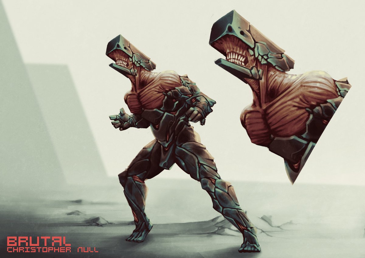 NiffBlueGriff's tweet image. When you have a hammer for a head, everything around you is a nail. Here's another creature design for the world of BRUTAL that I'm creating.

#Brutalism #Horror #Creature_Art