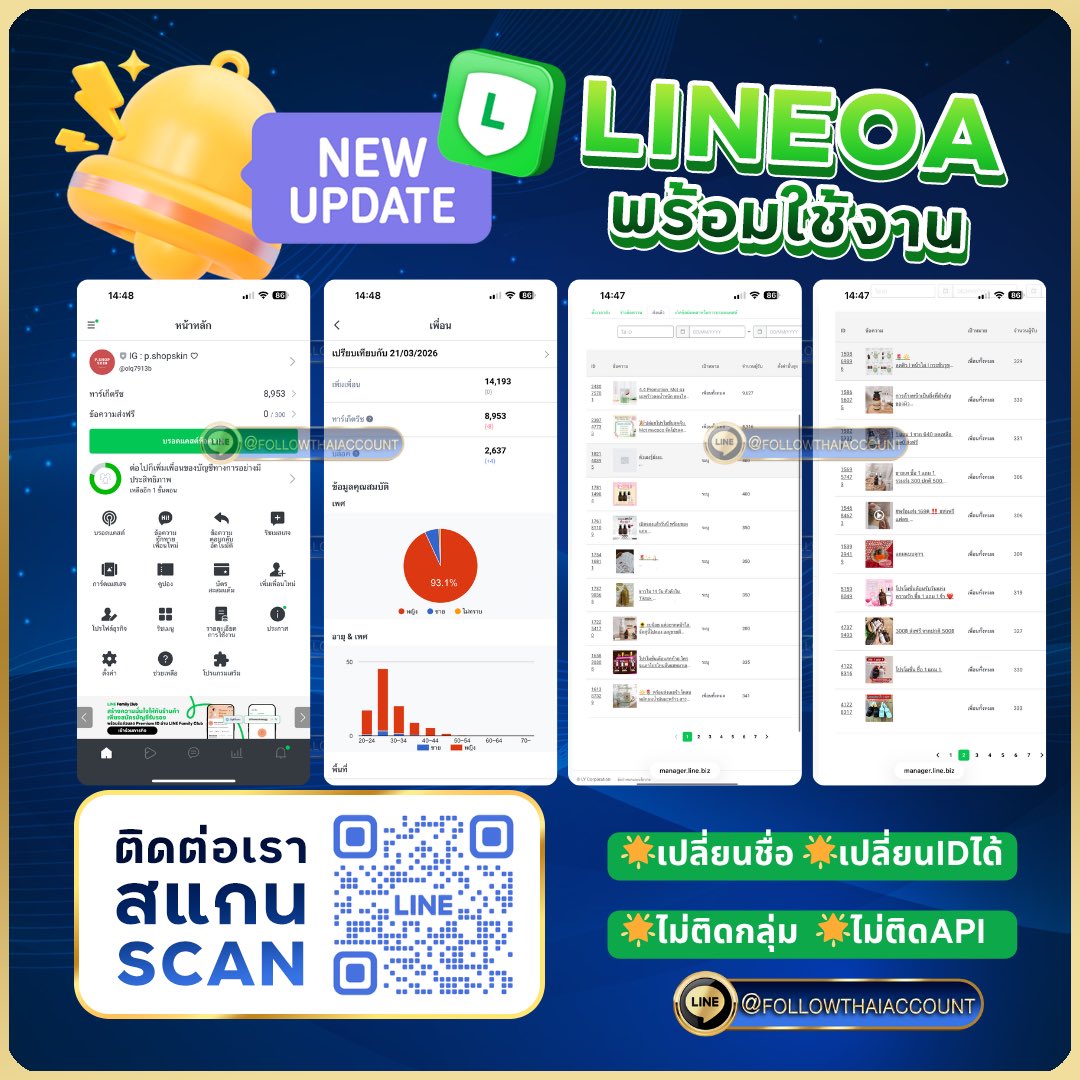 🔥 ปล่อย LINE OA พร้อมใช้! ฐานลูกค้าจริง 🧴✨
เหมาะมากสำหรับสายสกินแคร์ &amp; อาหารเสริม เอาไปต่อยอดได้ทันที ไม่ต้องเริ่มจากศูนย์ 🌟🫧🎐

📲สอบถามเพิ่มเติมได้ที่👇🏻
👩‍💻LINE ID:@followthaiaccount (มี@)
💬 Telegram : <a href="/Pampam_88/">pamela martinoff</a>

#Line #ไลน์แอด #ซื้อlineOA #ขายLINEOA #หาไลน์แอด #LINE