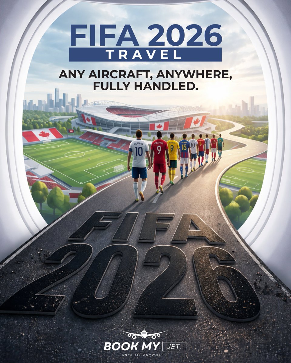 book_my_jet's tweet image. One tournament. Multiple cities. Zero complications.

We make global travel look easy.

Seamless Private Jet Solutions for FIFA 2026 - Anywhere, Anytime.

🌐 bookmyjet.co
📩 fly@bookmyjet.co
.
.
.
.
#FIFA2026 #SportsTravel #PrivateJet #LuxuryAviation #BookMyJet