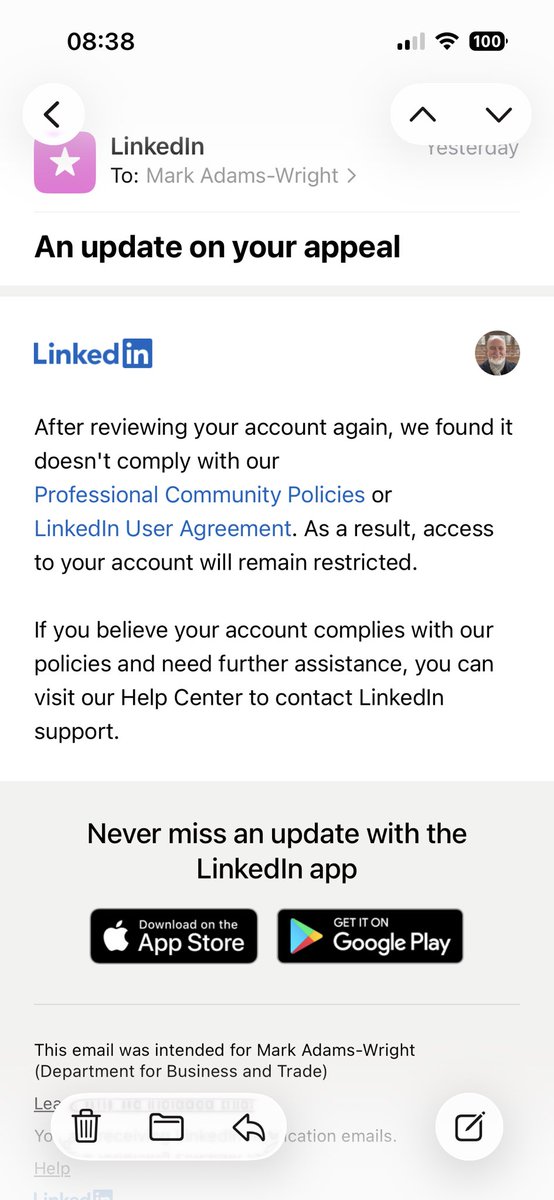 markadamswright's tweet photo. @LinkedInHelp https://t.co/FMmZntTrFn