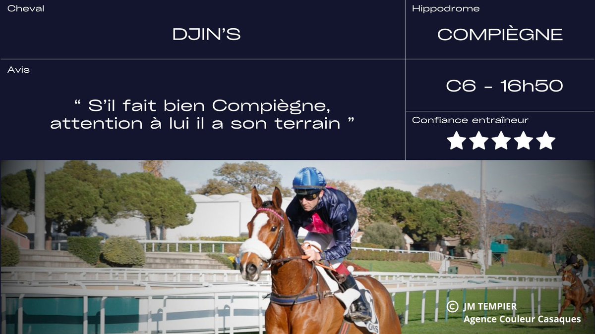 EcurieSeror's tweet photo. #Compiegne 🔟 partants 2/3
⭕️ Prix du Brevent
🐴 LE SIRE
🧑✈️ C. Lefebvre
⭕️ Prix Jument Radio Paris
🐴 MON INCONNUE
🧑✈️ J. Phelippé
⭕️ Prix du Mont Doré
🐴 DJIN’S
🧑✈️ L. Philipperon https://t.co/FiBXVuuwwi