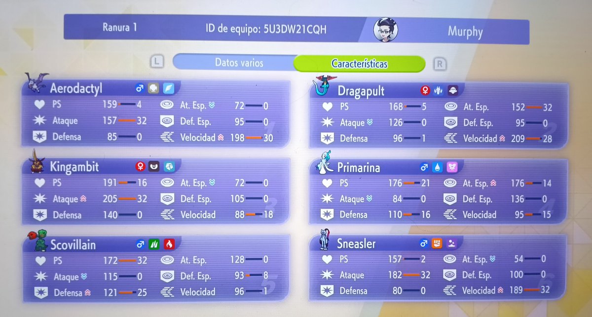 krlos_cb's tweet photo. 👑 Dragapult es la joya de la corona, amenazando el KO a los insidiosos M-Froslass o M-Gengar y dejando a todo el meta a rango de un "Golpe Bajo" de Gambit gracias al maravilloso combo de "Salpicante + Infortunio".

Dejo el ID del equipo + EVeo sí queréis repartir neopimentón ⬇️. https://t.co/KrTBTxpk8a