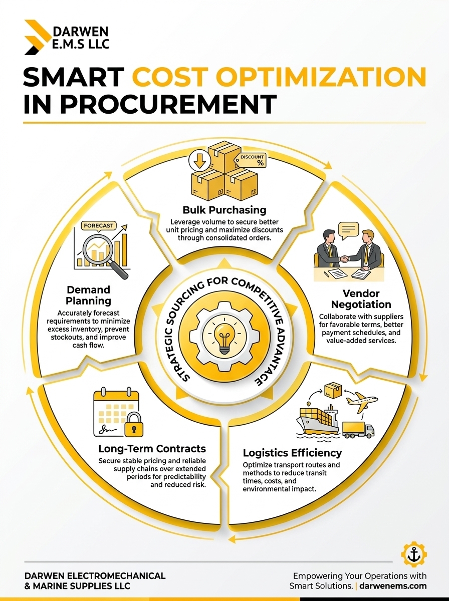darwenems_dxb's tweet image. Cost optimization isn’t about spending less it’s about spending smart.

✔ Bulk purchasing
✔ Vendor negotiation
✔ Efficient logistics
✔ Demand planning

#Procurement #CostOptimization #SupplyChain #UAEBusiness #B2B