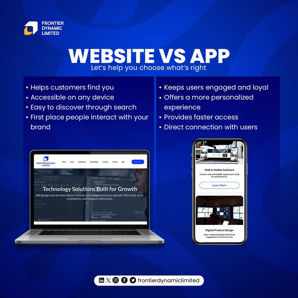 dynamic31553's tweet image. Websites VS App Explained 

#WebsiteVsApp #TechExplained #MobileAppDevelopment #WebDevelopment #DigitalBusiness #TechForBeginners #UIUXDesign #StartupTips #TechContent #BusinessGrowth