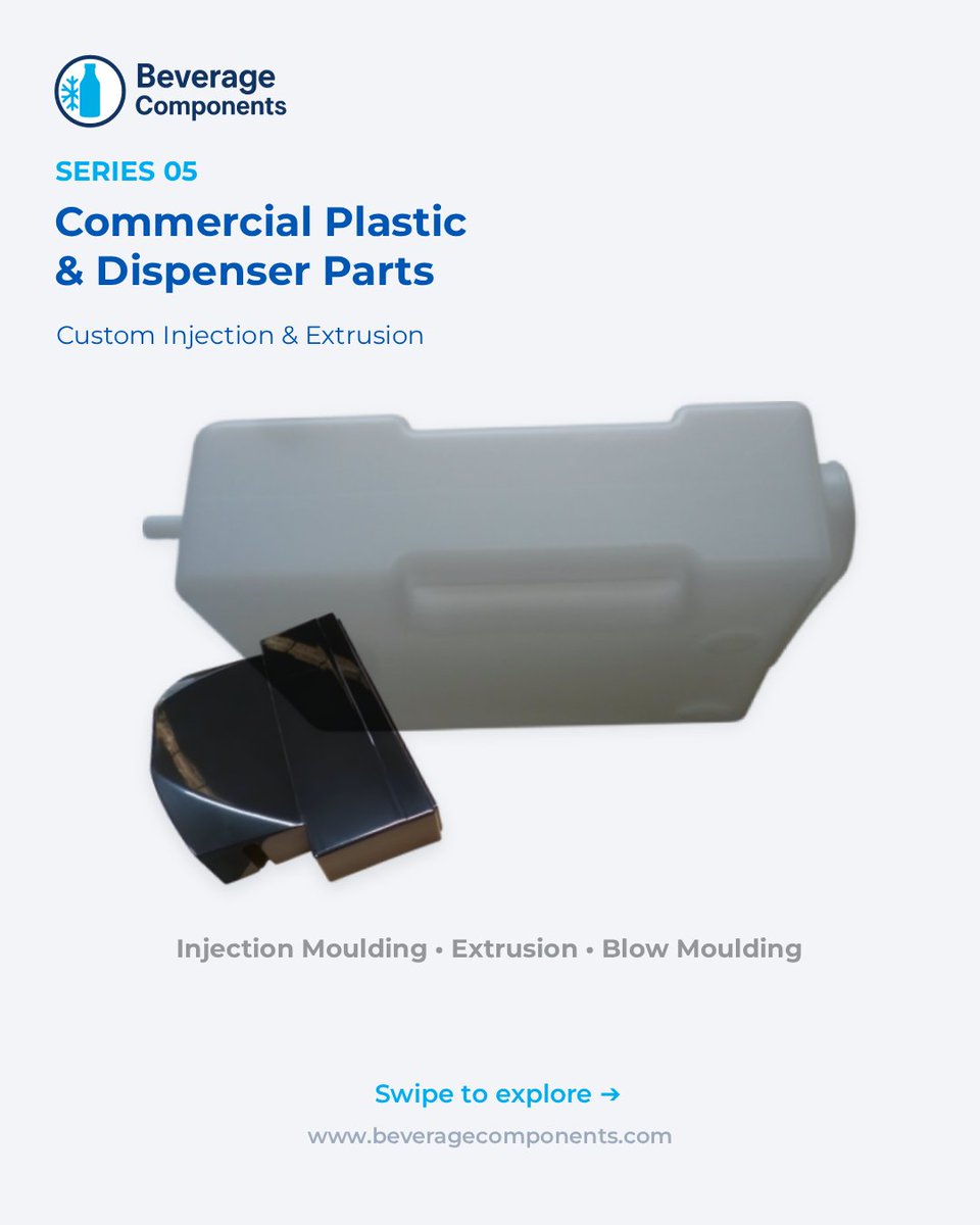 FrostoneParts's tweet image. Food-grade &amp;amp; durable plastics for beverage dispensers! 🥛⚙️

Series 5: Plastic Parts. FDA-approved HDPE containers, Nylon 66 hinges &amp;amp; ABS housings via custom injection, blow &amp;amp; extrusion. OEM tooling ready!

🔗 Specs: beveragecomponents.com/products/plast…

#OEM #Plastics