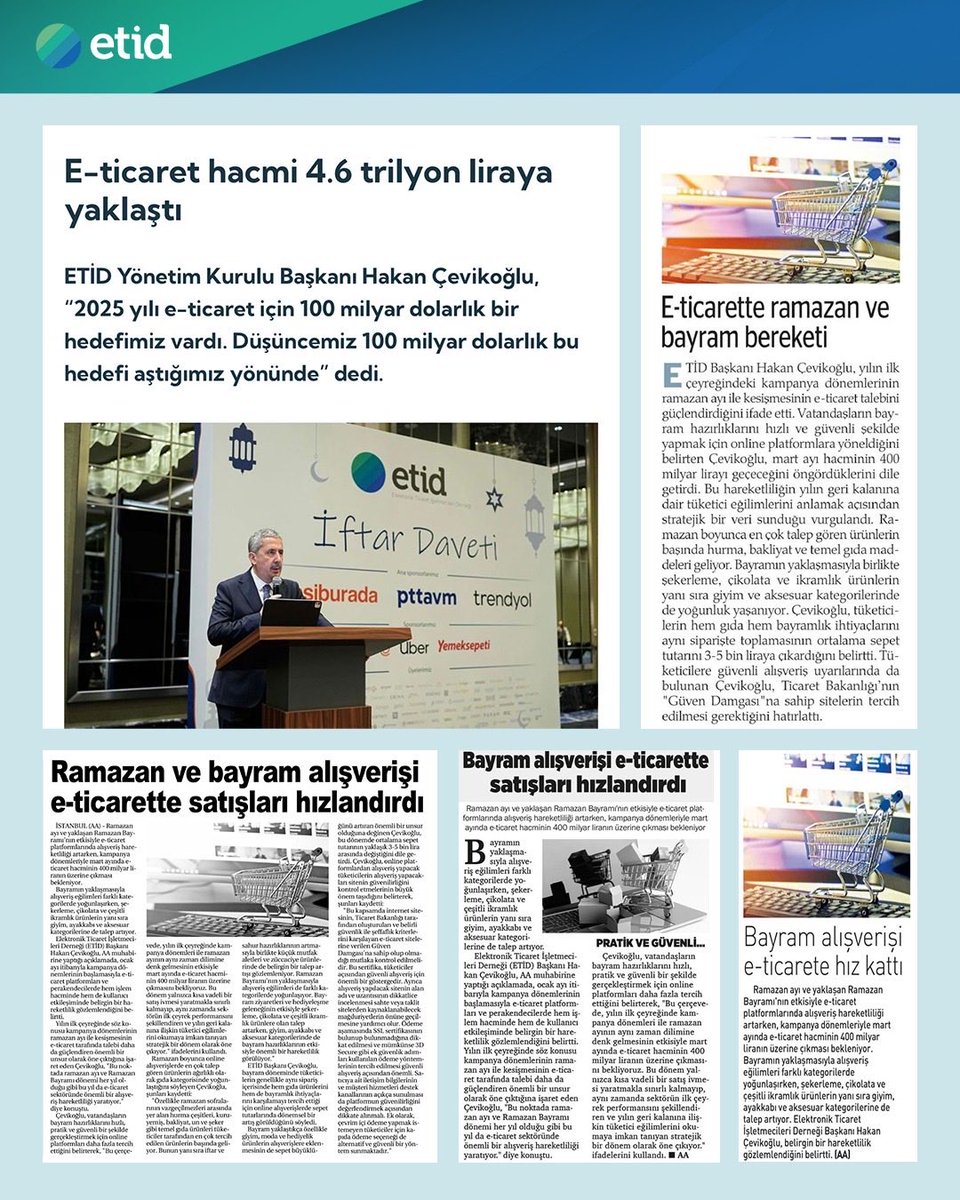 etidorgtr's tweet photo. ETİD olarak Mart ayında e-ticaret sektörüne yönelik değerlendirmelerimiz çeşitli basın mecralarında yer bulmuştur.

Sektörel gelişmelere katkı sunduğumuz bu açıklamaları “Mart Ayı Basın Bülteni”nde bilgilerinize sunarız. https://t.co/hhI1WOeKj1