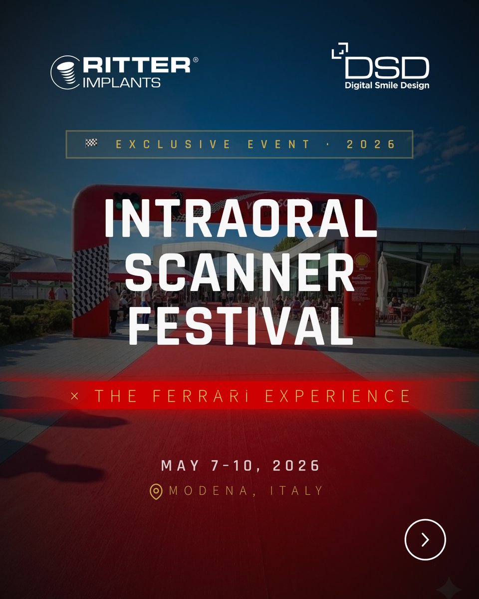 RitterDentalUSA's tweet image. Join Ritter Implants x DSD

📍 Modena, Italy
📅 May 7–10, 2026
2-day clinical immersion to elevate your digital workflow &amp;amp; full-arch planning.

Limited seats 👉
digitalsmiledesign.com/courses/intrao…

#ritterimplants #digitalsmiledesign #digitaldentistry