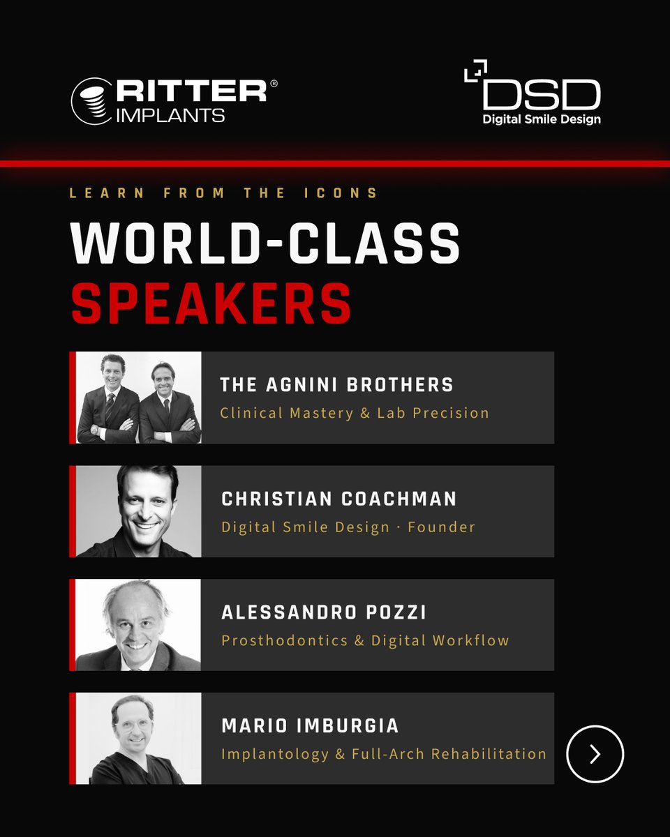 RitterDentalUSA's tweet image. Join Ritter Implants x DSD

📍 Modena, Italy
📅 May 7–10, 2026
2-day clinical immersion to elevate your digital workflow &amp;amp; full-arch planning.

Limited seats 👉
digitalsmiledesign.com/courses/intrao…

#ritterimplants #digitalsmiledesign #digitaldentistry