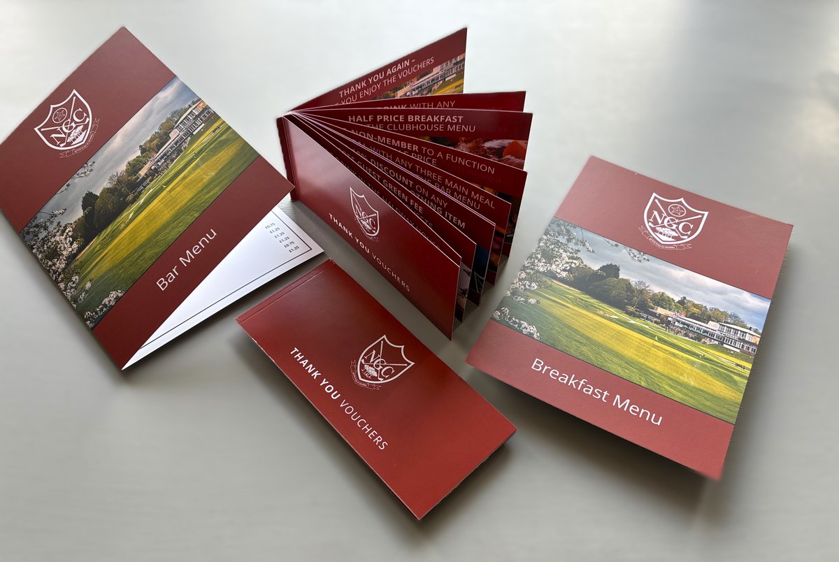 MBgolfmark's tweet photo. Happy with our first 3 design/print projects for a great new client; @Northwood_Golf we're fortunate enough to have worked with @jonneydgolf the new GM at Northwood for over 10 yrs across 4 different clubs; thanks for your support Jonathan!
#BreakfastMenu #BarMenu #VoucherBook https://t.co/oblRm97VRa