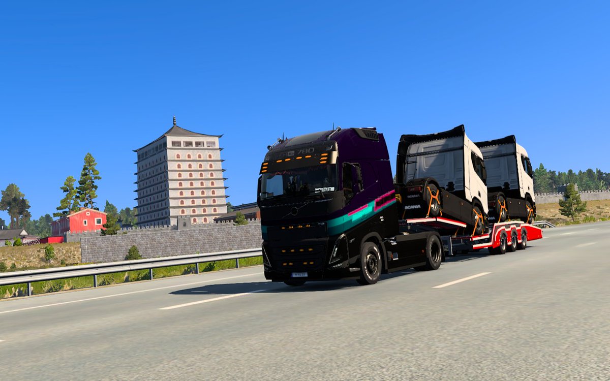 Yurato23's tweet photo. Trucking around Scandinavia, this time delivering some Scanias from Södertälje🇸🇪 to Östersund🇸🇪 @SCSsoftware
#ETS2 #EuroTruckSimulator2 #BestCommunityEver #VirtualTrucker #VolvoTrucks #Photomode #VirtualPhotography https://t.co/TwiC6ocbHp