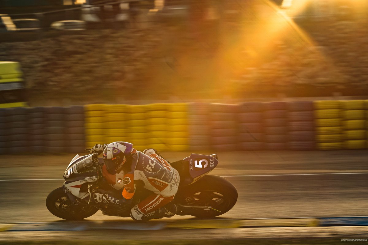 FCC_afterparts's tweet image. ル・マン24時間耐久レース、予選4位の ＃FCCTSRHondaFrance は、レース開始から約6時間後、接触事故により転倒。ピットでの修復作業後も粘り強く走行し、初戦は総合12位でのチェッカーです！🏁

#24hMotos
#FCC