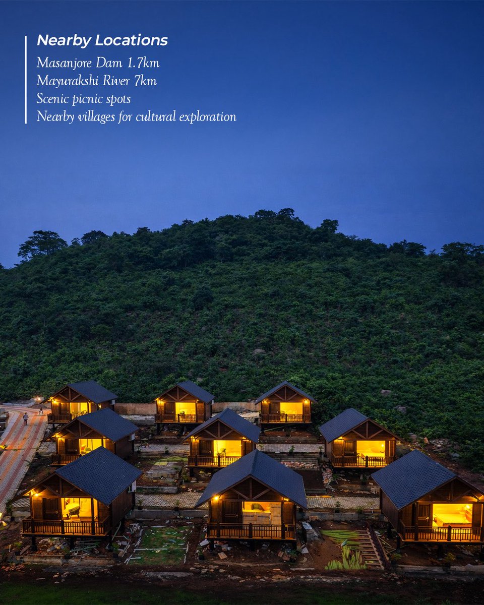 VisitJharkhand's tweet image. Masanjore resort situated in Dumka is calling.
Quiet waters, warm cottages, and time that finally slows down.
If you've been waiting for a sign to take that break, this is it… @HemantSorenJMM 
#HiddenJharkhand #BookNow