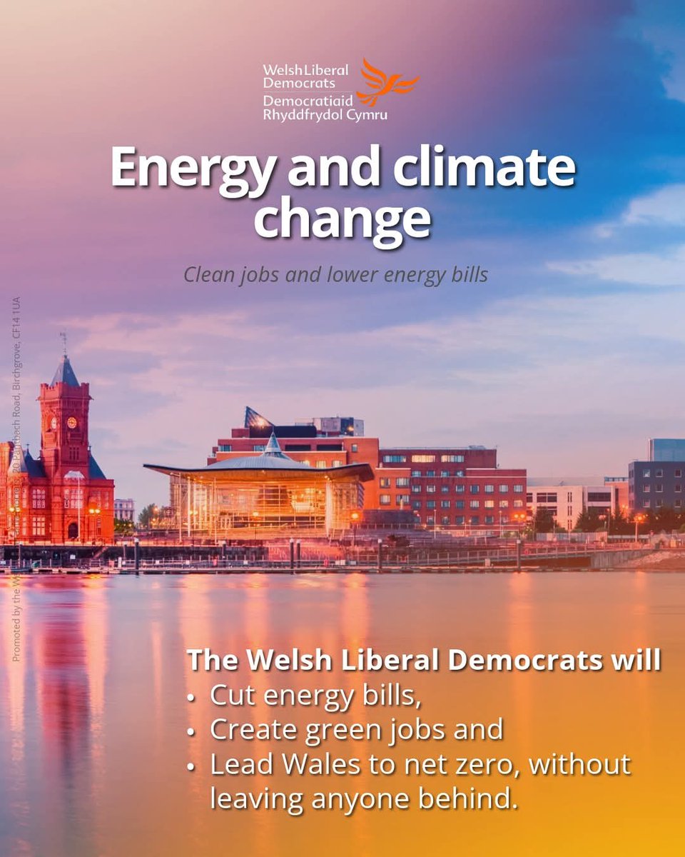 RCTLibDems's tweet image. Powering Wales with clean energy, lower bills and good green jobs.
No one left behind as we build a fairer, net zero future.

🔶️ VOTE LIBERAL DEMOCRAT ON MAY 7TH 

#welshlibdems #cleanenergy #climatechange #Pontypridd #Cynon #Merthyr #Aberdare