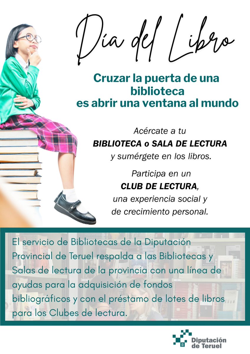 DPTeruel's tweet image. 📚 En el Día del Libro, te animamos a acercarte a tu biblioteca o sala de lectura. La #DPT apoya estos espacios con ayudas para fondos bibliográficos y clubes de lectura, fomentando el acceso a la cultura en la provincia.
#JuntosHacemosProvincia #DíaDelLibro #Lectura #Bibliotecas
