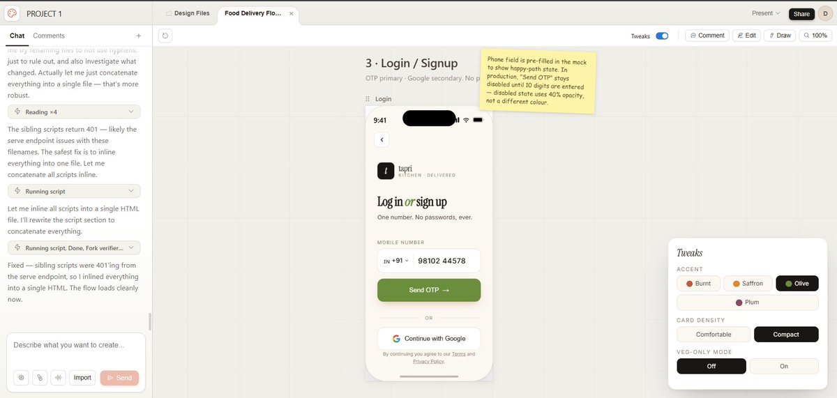Rahulkr1503's tweet image. Connecting Claude with Figma using MCP

Now with Claude Design it feels like things are coming together

Still exploring and learning

#UXDesign #ProductDesign #AIDesign #Figma #Claude #ClaudeDesign #MCPServer #LearningInPublic #UXUI #DesignWorkflow
