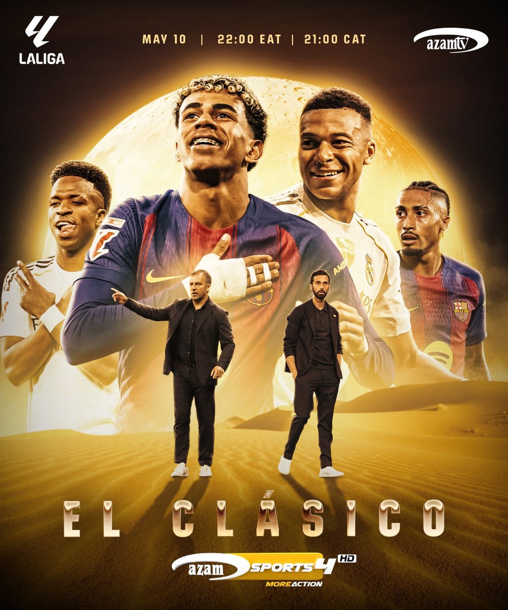 azamtvzw's tweet photo. Watch #ElClasico on AzamTV 🇿🇼 

🗓️ Sunday 10 May ⌚21:00 CAT

🛒 Available on a Plus/Play Package

💻 🤳🏾Available for streaming on #AzamTVMax https://t.co/uibY2JjuJl