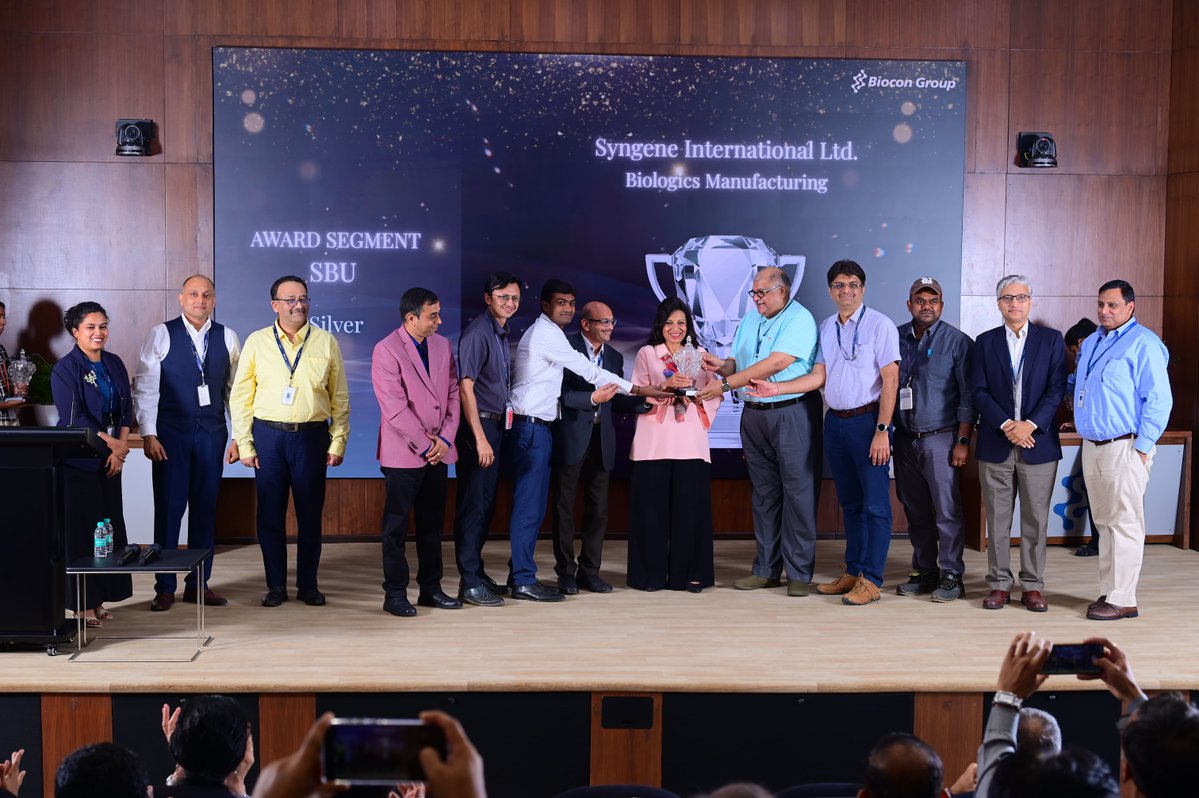 SyngeneIntl's tweet image. Proud moment for #TeamSyngene at the John Shaw Excellence Awards (JSEA) 2026.

We secured 5 Silver Awards across Biologics Manufacturing, EHSS, IT, GPO, and Quality, reflecting strong enterprise excellence in action.

#JSEA2026 #OperationalExcellence #QualityExcellence