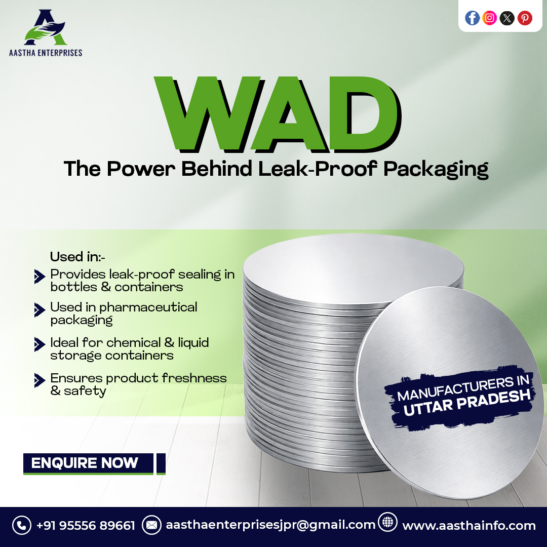 Aasthainfo's tweet image. Boost your packaging performance with high-quality WAD solutions!💧🔒
📞 +91 9555689661
🌐 aasthainfo.com
#WAD #LeakProof #PackagingSolutions #AasthaEnterprises #SealingWad #PharmaPackaging #IndustrialPackaging #QualityMatters #SafePackaging #IndiaBusiness #Manufacturers