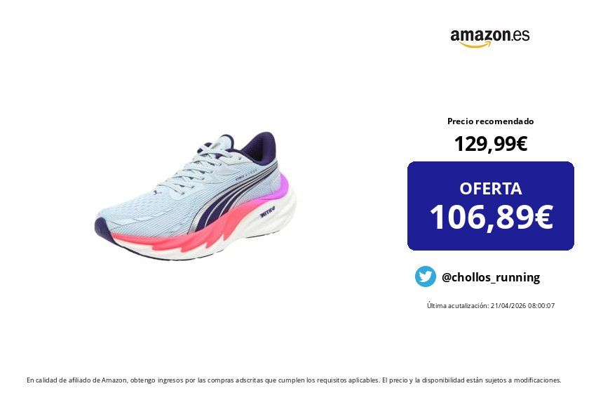chollos_running's tweet image. ❌ Precio recomendado: 129,99 € 
💶 OFERTA: 106,89 € (-18%)

✅ Cómpralo aquí 👉 amzn.to/4cpq9Ux

PUMA Zapatillas Deportivas Running Deviate Nitro 4 HYROX para Mujer - Mujer Color: Lucite Pure Pink Deep Plum Talla: 36

 #zapatillas #runners
