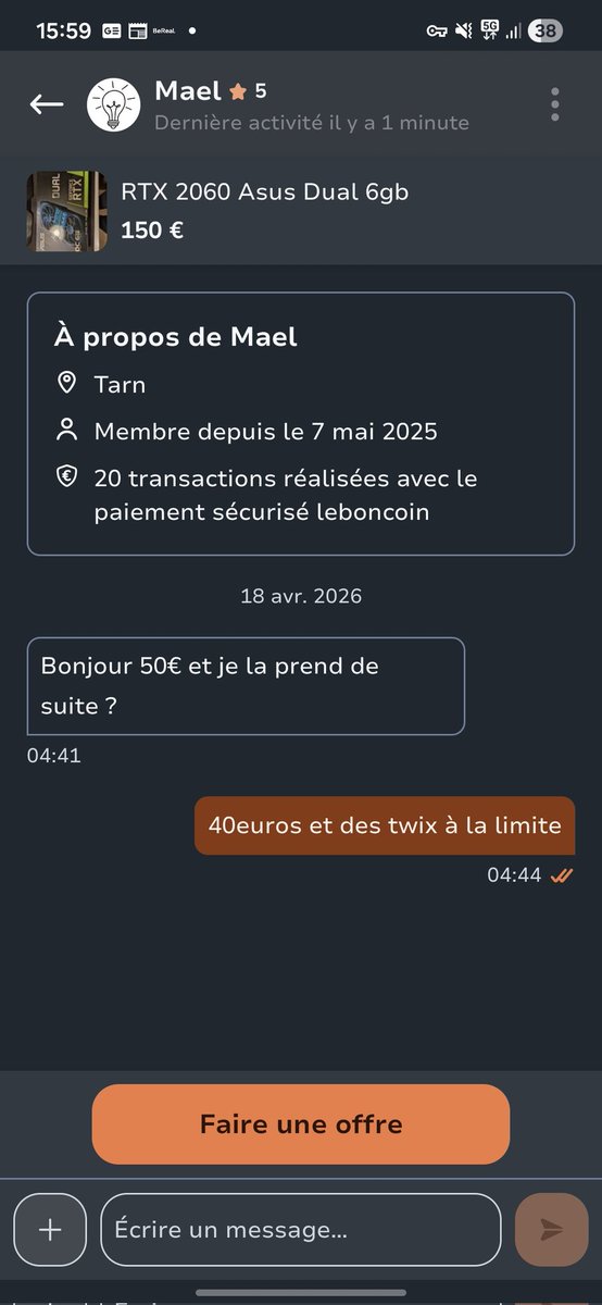 Arthur__crs's tweet photo. Pitié mais faut vous faire ceux qui font ça, lbc comme vinted hein https://t.co/VGE7yL6rMW