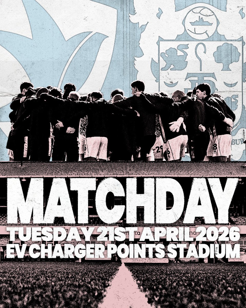 TranmereRovers's tweet image. 🛣️ 𝐈𝐭'𝐬 𝐌𝐚𝐭𝐜𝐡𝐝𝐚𝐲!

🆚 @CTFCofficial
🕖 7.45pm kick-off
📅 Tuesday 21st April 2026
🏟️ EV Charger Points Stadium
🎟️ trfctickets.co.uk
📺 RoversTV (International Supporters Only), @SkySports+
📻 @TRFCRadio

#TRFC #SWA