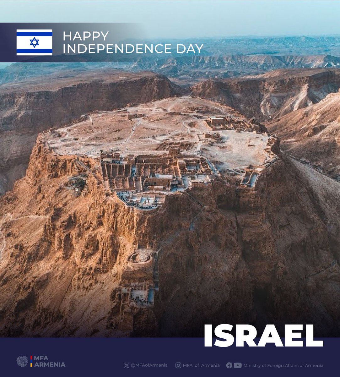 MFAofArmenia's tweet image. We extend our congratulations to the Government &amp;amp; people of #Israel on #YomHaAtzmaut.

#Armenia stands ready to expand 🇦🇲-🇮🇱 ties &amp;amp; explore new opportunities for cooperation.