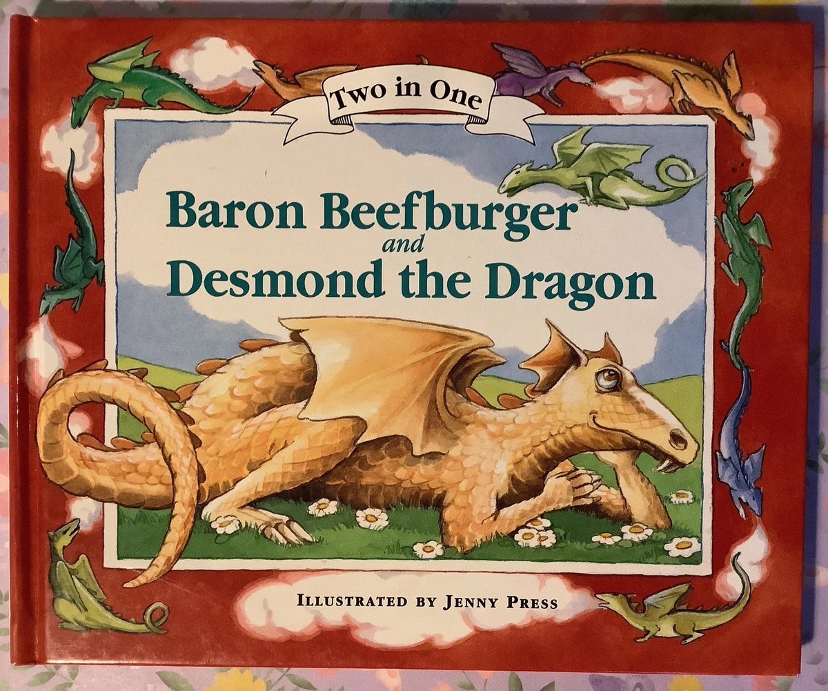 WatsonsVintage's tweet photo. Vintage 1997 Two-in-One Story Book 'Baron Beefburger and Desmond the Dragon' in Hardback - Illustrated by Jenny Press - Fun, Picture Book https://t.co/64OggyeIiR via @Etsy #VintageBooks #ChildrensBooks #BedtimeStories #DragonStory #1997Gift #nostalgia #KidsStories https://t.co/SFG5f8697l
